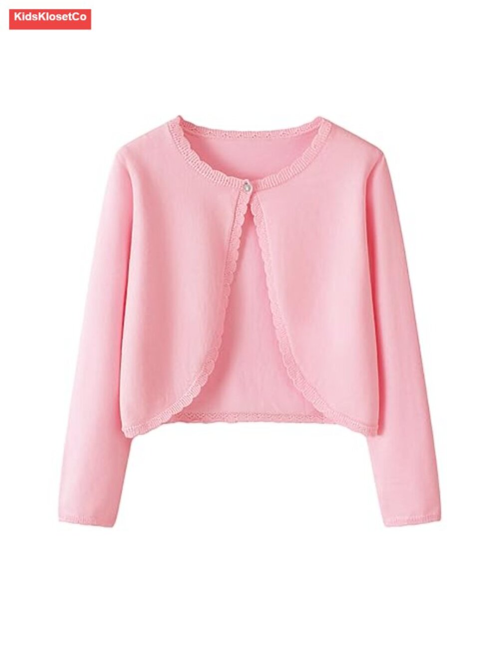 Girls Long Sleeve Cardigan One Button Sweater Crop Shrug